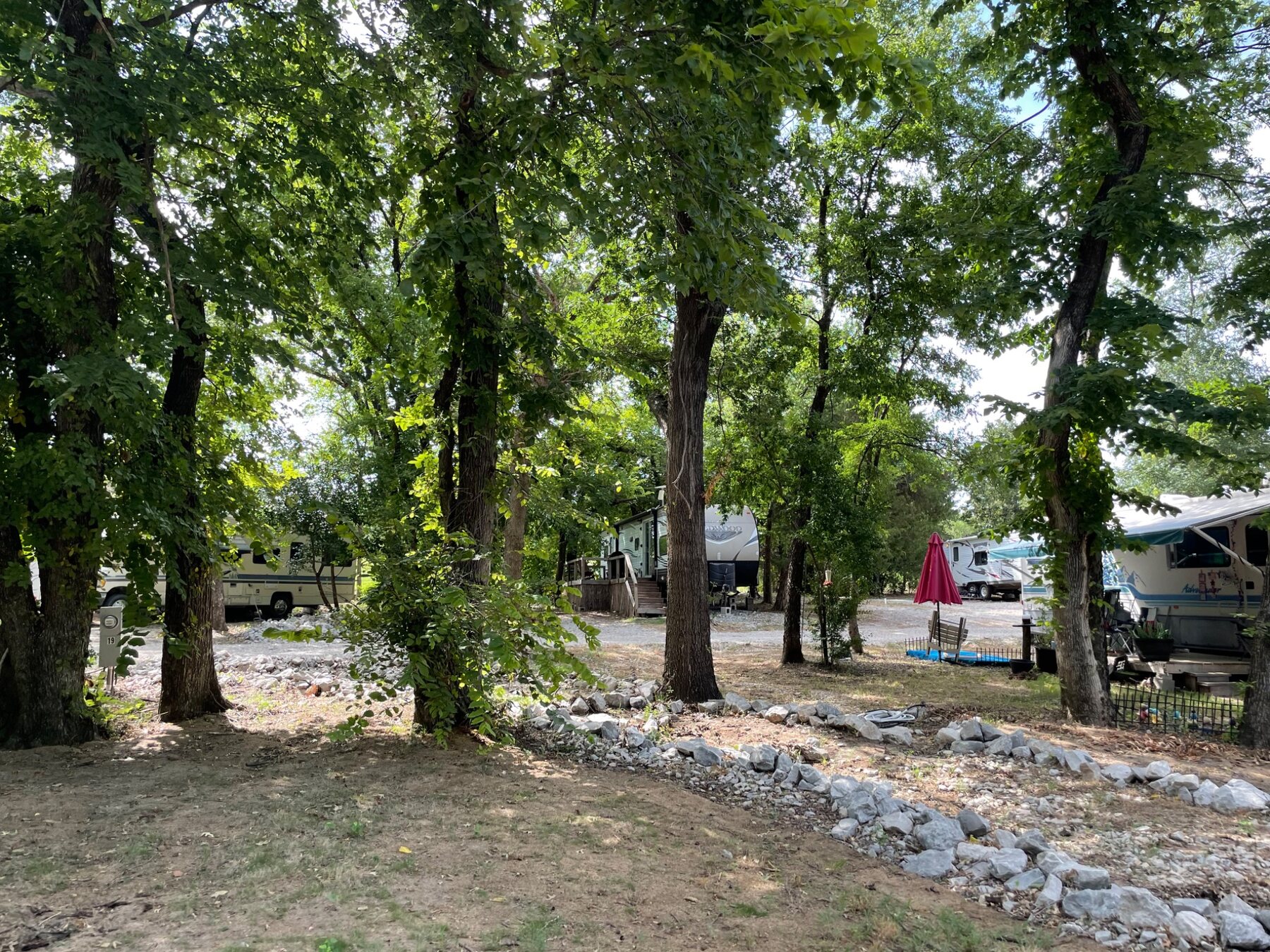 RV sites surrounded by mature trees